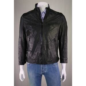 Hugo Boss Orange Label Jerrle Goat Leather Biker Motorcycle Jacket 38R